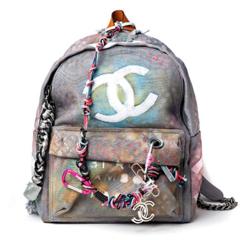 Chanel graffiti canvas bag